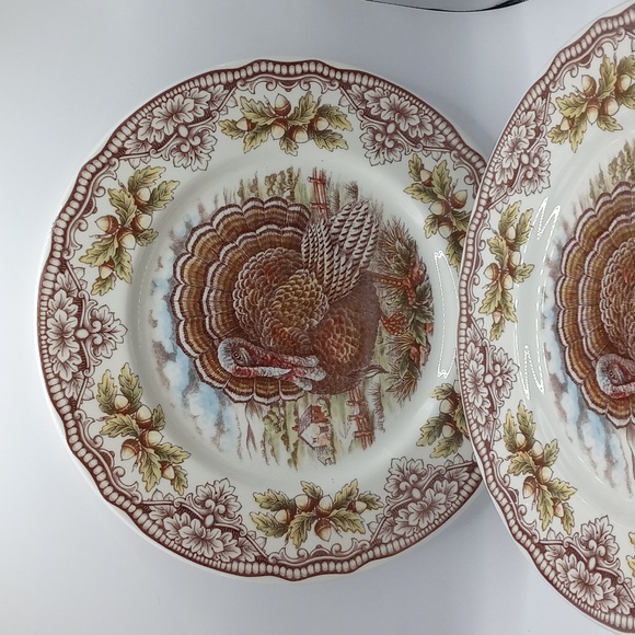 Accents Vintage Victorian English Pottery Thanksgiving Turkey Set Of